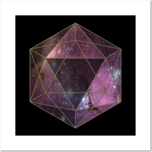 Starred sky geometry concept: a crystal purple heart Posters and Art